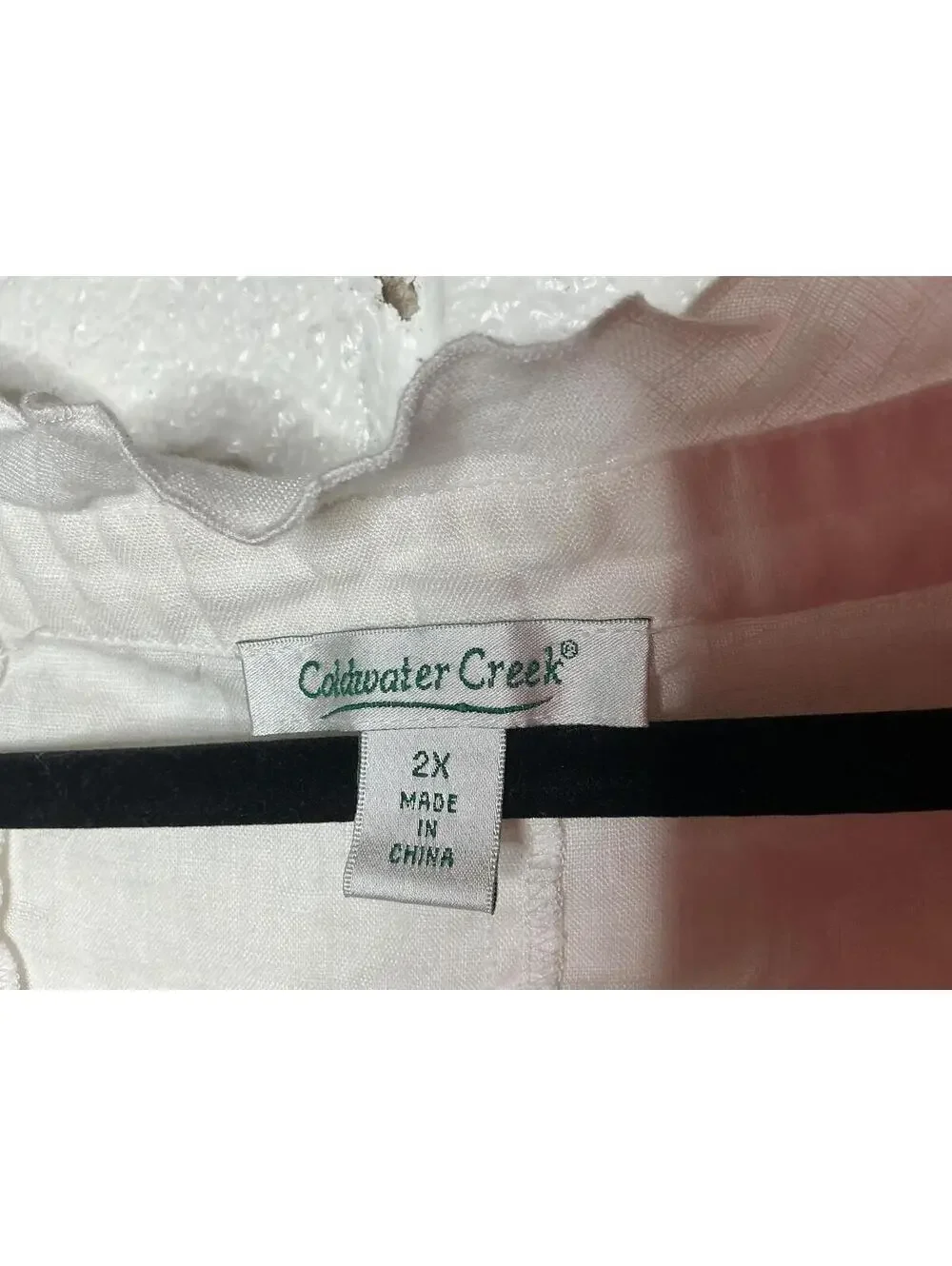 < Vintage Coldwater Creek 100% Linen Button Front Long Sleeve Top > - Picture 2 of 4